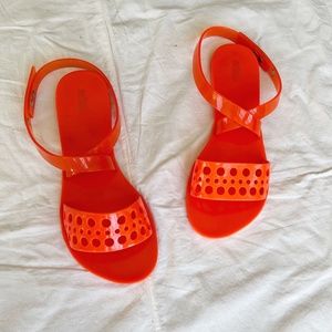 Melissa Ankle Wrap Jelly Sandals - Neon Orange